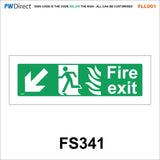 FLL001 Fire Exit Running Man Arrow Wheelchair Security Safety