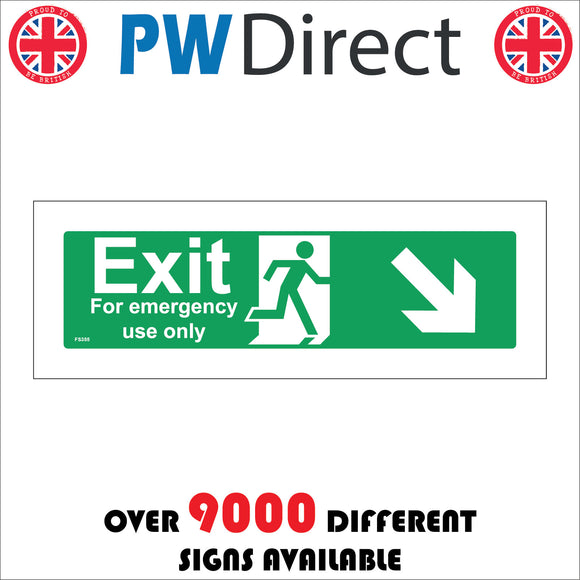 Running Only Sign Exit Emergency Use Only Running Man Arrow Safety Door – PWDirect