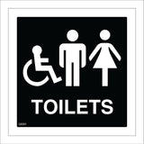 GE001 Toilets Sign with Man Woman Wheelchair