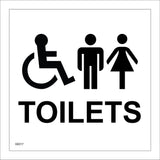 GE017 Toilets Sign with Man Woman Wheelchair
