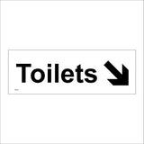 GE075 Toilets Sign with Arrow