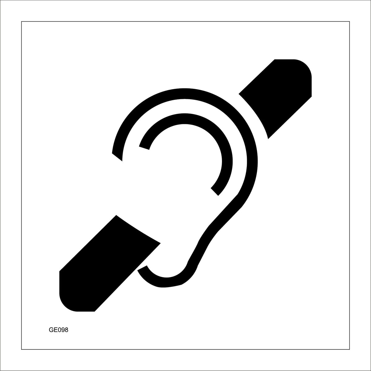 Hearing Aid Loop Sign with Ear – PWDirect