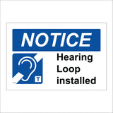GE102 Hearing Loop Installed Sign with Ear