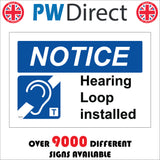 GE102 Hearing Loop Installed Sign with Ear