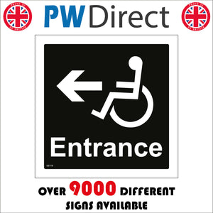 GE119 Disabled Entrance Sign with Wheelchair Arrow