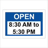 GE140 Open 8:30Am To 5:30Pm Sign