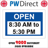 GE140 Open 8:30Am To 5:30Pm Sign