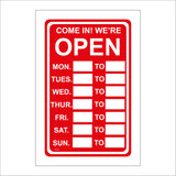 GE147 Come In We're Open Sign