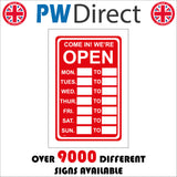 GE147 Come In We're Open Sign