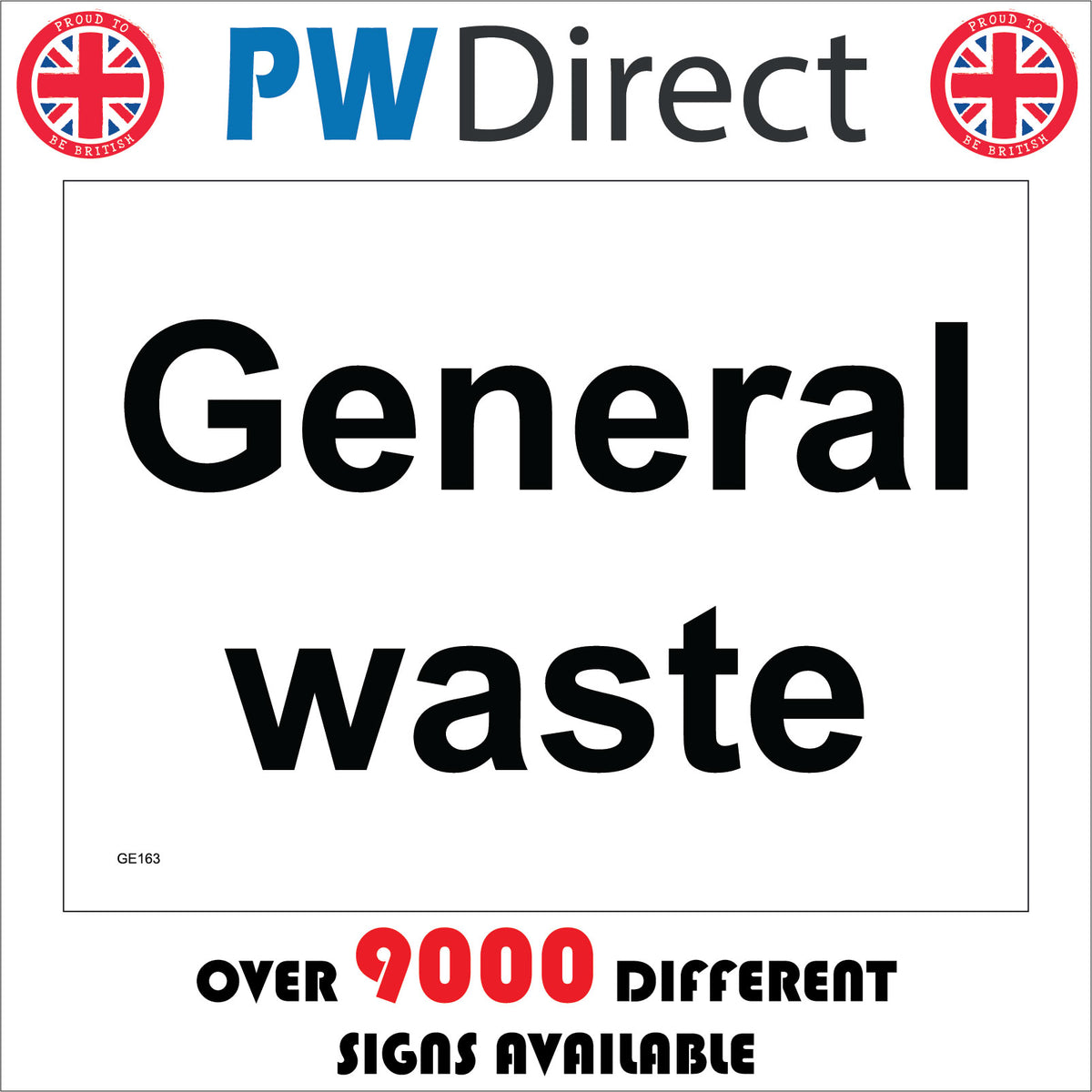 General Waste Sign – PWDirect