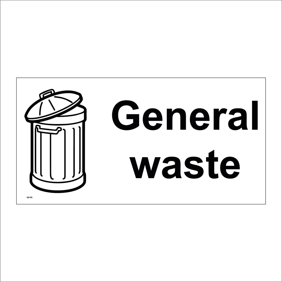 General Waste Sign with Dustbin – PWDirect
