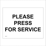 GE177 Please Press For Service Sign