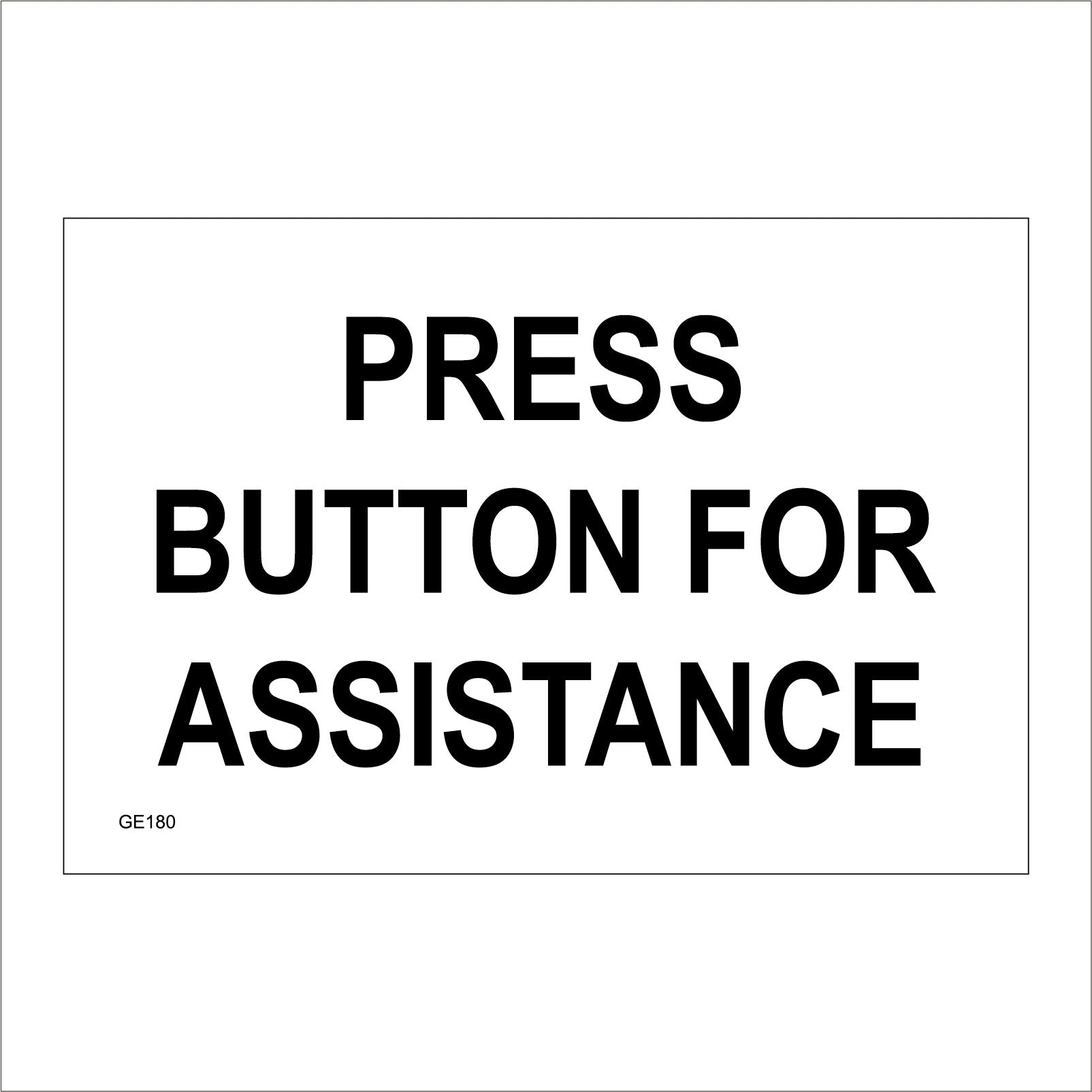 Press Button For Assistance Sign – PWDirect