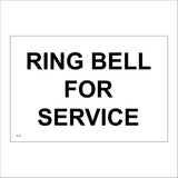 GE182 Ring Bell For Service Sign