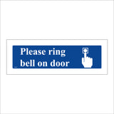 GE187 Please Ring Bell On Door Sign with Finger Button