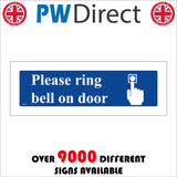 GE187 Please Ring Bell On Door Sign with Finger Button