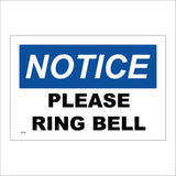 GE189 Notice Please Ring Bell Sign