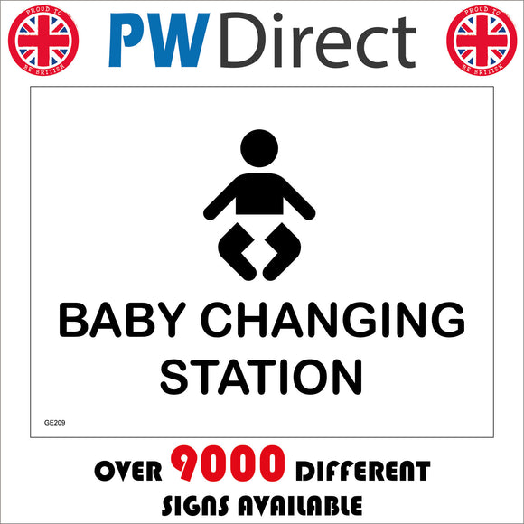 GE209 Baby Changing Station Sign with Baby