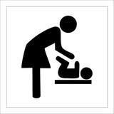 GE213 Baby Changing Sign with Woman Baby