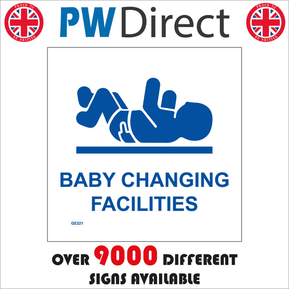 GE221 Baby Changing Facilities Sign with Baby