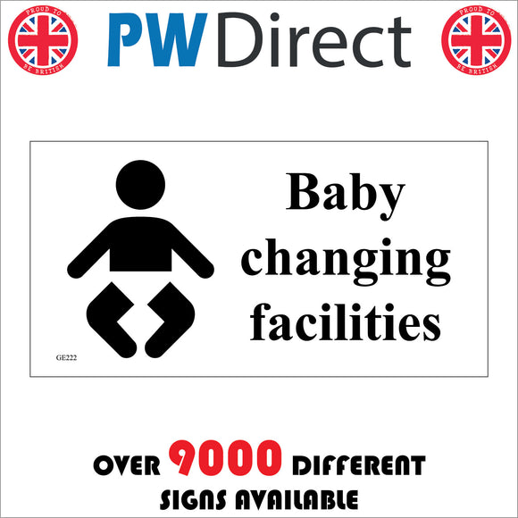 GE222 Baby Changing Facilities Sign with Baby