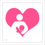 GE236 Breastfeeding Friendly Sign with Woman Baby Heart