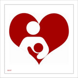 GE237 Breastfeeding Sign with Woman Baby Heart