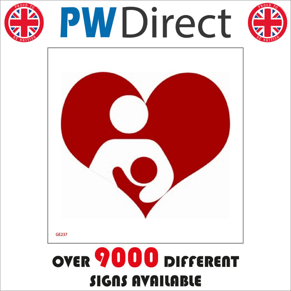 GE237 Breastfeeding Sign with Woman Baby Heart