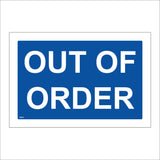 GE250 Out Of Order Sign