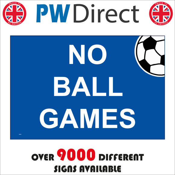 GE262 No Ball Games Sign with Ball