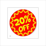 GE297 20% Off Sign with Percent Logo