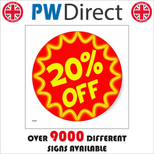 GE297 20% Off Sign with Percent Logo