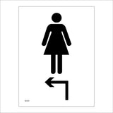 GE323 Female Toilet Up Left Sign