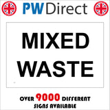 GE360 Mixed Waste Sign