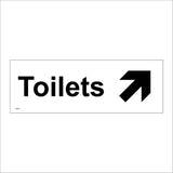 GE366 Toilets Up Right Arrow Sign