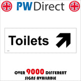 GE366 Toilets Up Right Arrow Sign
