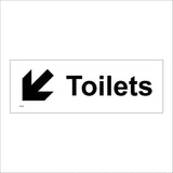 GE369 Toilets Left Down Arrow Sign