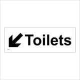 GE369 Toilets Left Down Arrow Sign