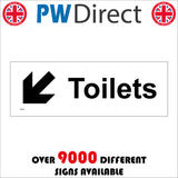 GE369 Toilets Left Down Arrow Sign