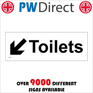 GE369 Toilets Left Down Arrow Sign