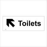 GE370 Toilets Left Up Arrow Sign