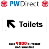 GE370 Toilets Left Up Arrow Sign