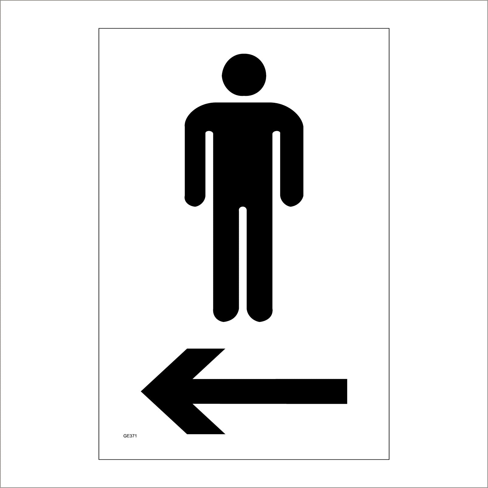 Male Toilet Left Arrow Sign PWDirect Male Toilet Left Arrow Sign PWDirect