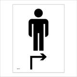 GE375 Gents Toilet Up Right Arrow Mens Boys Male Sign