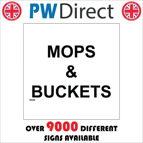GE389 Mops And Buckets Sign