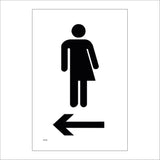 GE393 Whichever Toilet Left Sign with Person Arrow