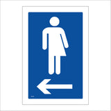 GE394 Whichever Toilet Left Sign with Person Arrow