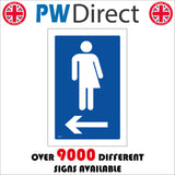 GE394 Whichever Toilet Left Sign with Person Arrow