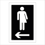 GE395 Whichever Toilet Left Sign with Person Arrow
