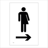 GE396 Whichever Toilet Right Sign with Person Arrow